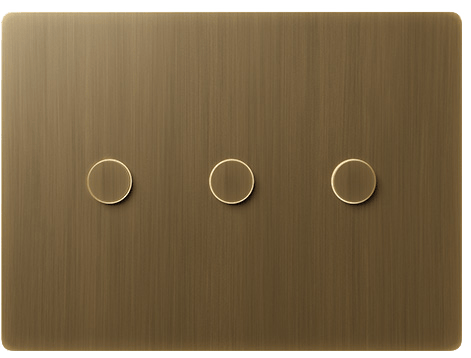 Lutron Elise Keypad Brass Finish Triple Column