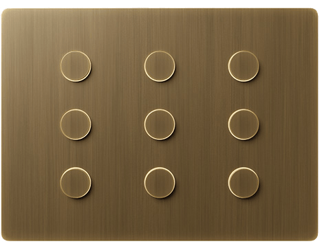 Lutron Elise Keypad Brass Finish Triple Column