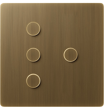 Lutron Elise Keypad Brass Finish Double Column