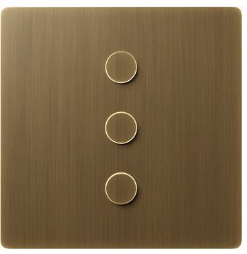 Lutron Elise Keypad Brass Finish Single Column