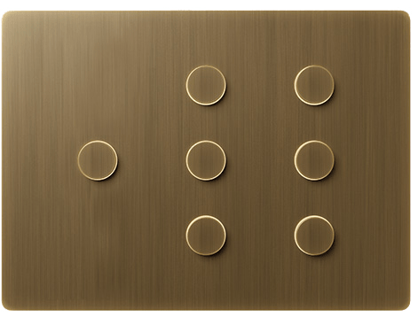 Lutron Elise Keypad Brass Finish Triple Column