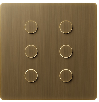 Lutron Elise Keypad Brass Finish Double Column