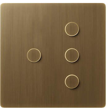 Lutron Elise Keypad Brass Finish Double Column