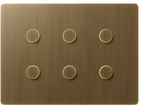 Lutron Elise Keypad Brass Finish Triple Column
